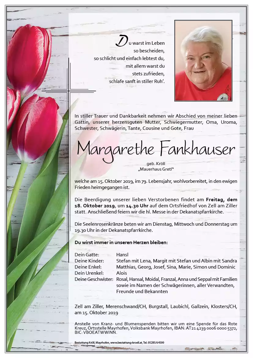 Parte von Margarethe Fankhauser